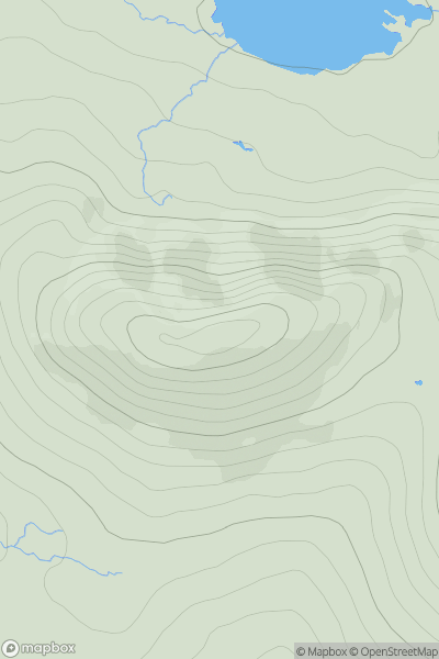 Thumbnail image for Meall Beag [Glen Etive to Glen Lochy] showing contour plot for surrounding peak